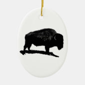 Black & White Buffalo Keramikornament (Vorne)
