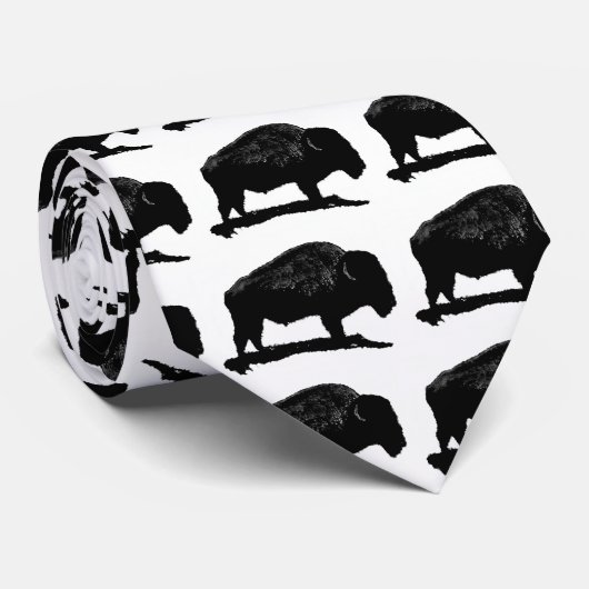 Black & White Buffalo Krawatte (Gerollt)