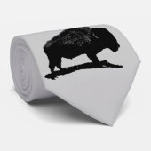 Black & White Buffalo Neck Ties Krawatte (Gerollt)