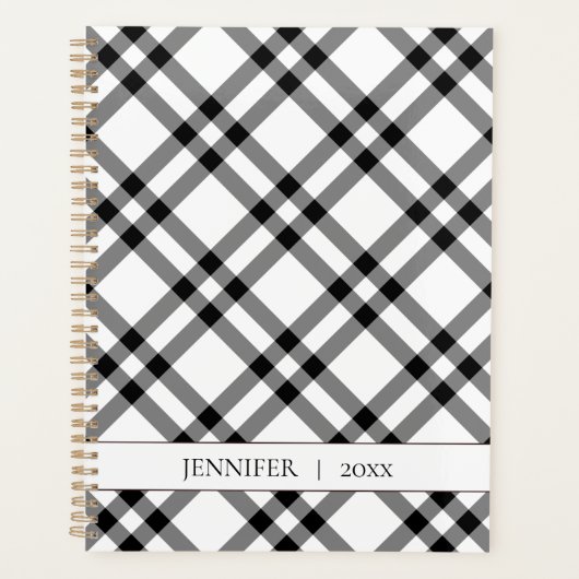 Black & White Buffalo Plaid Planer (Vorderseite)
