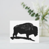 Black & White Buffalo Postkarte (Stehend Vorderseite)