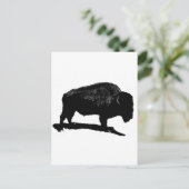 Black & White Buffalo Postkarte (Stehend Vorderseite)