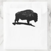 Black & White Buffalo Rechteckiger Aufkleber (Tasche)