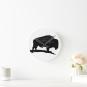 Black & White Buffalo Runde Wanduhr (Zuhause)