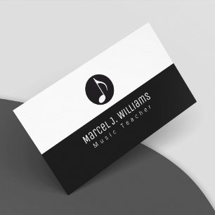 Black&White Business Card mit Musiknoten Musiker Visitenkarte