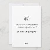 Black White Business Christmas Feiertagskarte (Rückseite)