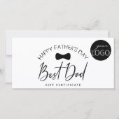 Black & White Business Fathers Day Geschenkzertifi (Vorderseite)