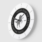 Black & White Business logo Custom branded  Große Wanduhr (Winkel)