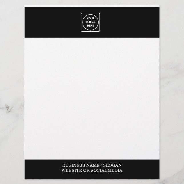 Black White Business Logo Promo letterhead Briefbogen (Vorderseite)