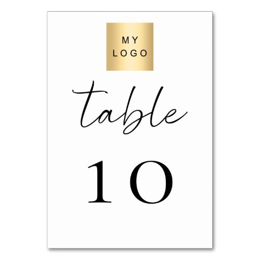 Black white business logo table number tischnummer (Vorderseite)