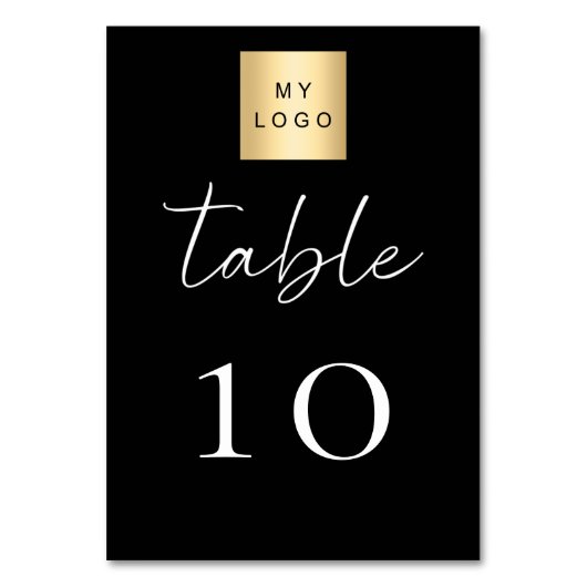 Black white business logo table number tischnummer (Rückseite)