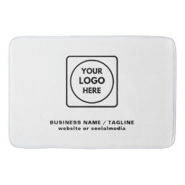 Black White Business Logo Text Branding Bath Mat Badematte