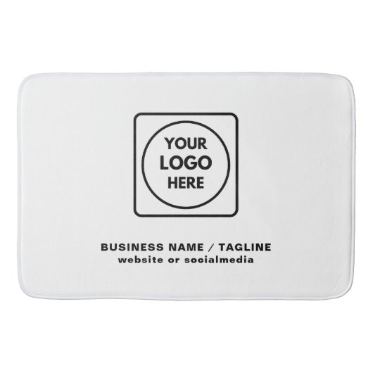 Black White Business Logo Text Branding Bath Mat Badematte (Vorderseite)