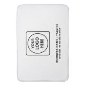 Black White Business Logo Text Branding Bath Mat Badematte (Vorderseite Vertikal)