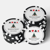 Black & White Business Name Grüner Weihnachtsbaum Pokerchips (Stapel)