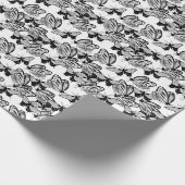 Black  White Butterflies Geschenkpapier (Ecke)