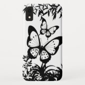 Black, White, Butterflies iPhone Case, Case-Mate iPhone Hülle (Rückseite)