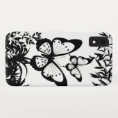 Black, White, Butterflies iPhone Case, Case-Mate iPhone Hülle (Rückseite (Horizontal))