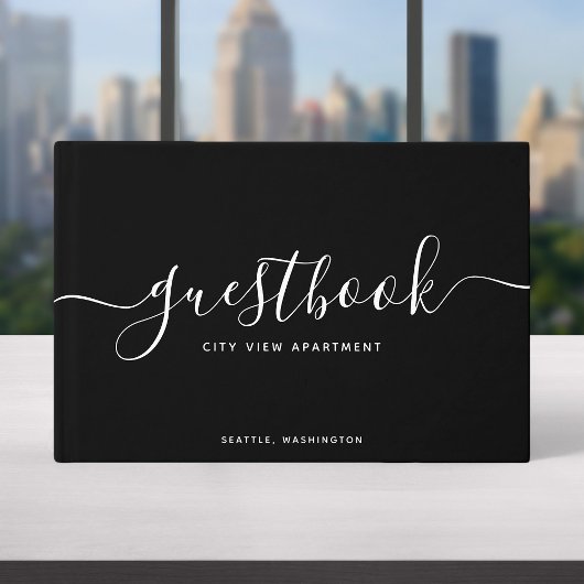 Black & White Calligraphy Vacation Zuhause oder Mi Gästebuch