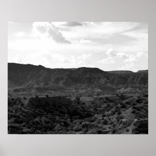 Black & White Caprock Canyon Landschaft 16x20 Poster (Vorne)