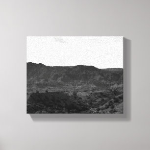 Black & White Caprock Canyon Landschaft 8x10 Leinwanddruck