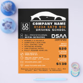 Black & White Car Logo, Driving School, Instructor Flyer (Einzeln)