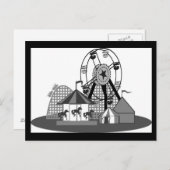 Black & White Carnival Thema Party Postkarte (Vorne/Hinten)