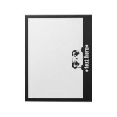 Black White Cartoon Panda Cute NAME Notizblock (Rotiert)