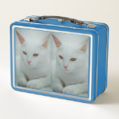 Black & White Cat Duo Metal Lunchbox  (Rückseite)