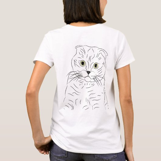 Black@White Cat Erholung für Frau White T-Shirt (Rückseite)