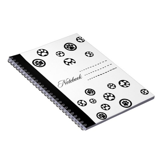 Black&White Cat Paws Notebook Notizblock (Rechte Seite)