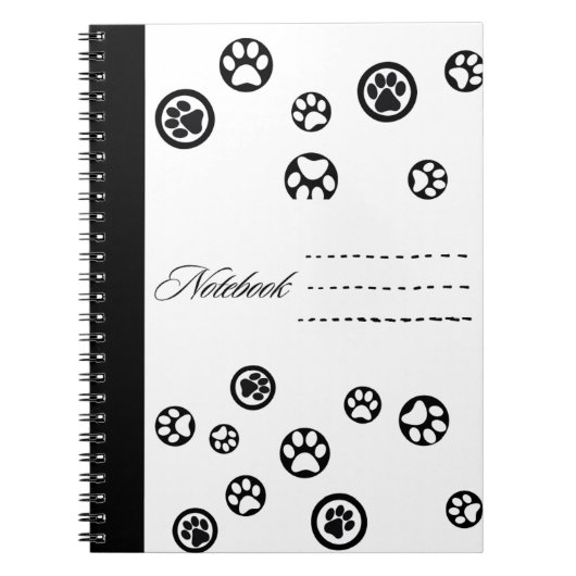 Black&White Cat Paws Notebook Notizblock (Vorderseite)