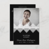 Black & White Celebration Life Funeral Lace Effect (Vorne/Hinten)