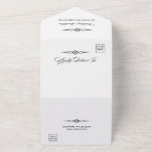 Black White Celtic Knot Arrow Wedding All In One Einladung (Außenbereich)