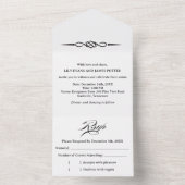 Black White Celtic Knot Arrow Wedding All In One Einladung (Innen Boden)