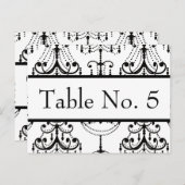 Black&White Chandelier Wedding Postcard Table # s Postkarte (Vorne/Hinten)