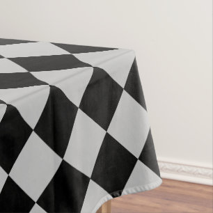 Black White Check Tablecloth Sport Flag Tischdecke