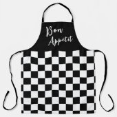 Black & White Checkerboard Apron Schürze (Vorderseite)