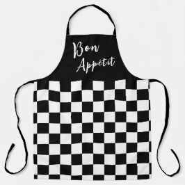 Black & White Checkerboard Apron Schürze