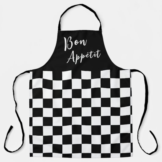 Black & White Checkerboard Apron Schürze (Vorderseite)