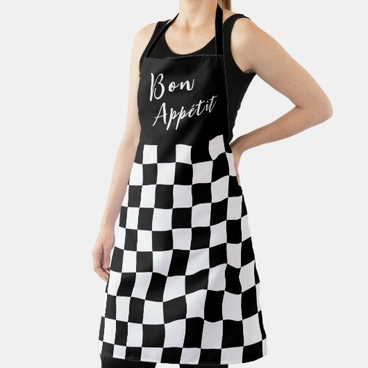 Black & White Checkerboard Apron Schürze (InSitu)