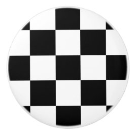 Black & White Checkerboard Ceramic Pull Keramikknauf