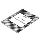 Black & White Checkerboard Notepad | Editable Pers Notizblock (Linke Seite)