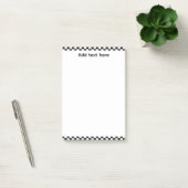 Black & White Checkerboard Notepad | Editable Pers Post-it Klebezettel (Büro)