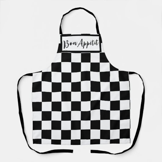 Black & White Checkerboard  Schürze (Vorderseite)
