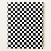 Black White Checkered Checkerboard Planer (Rückseite)