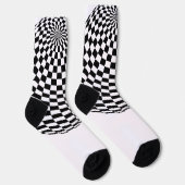 Black/White Checkered Globes Thunder_Cove Socken (Rechts)