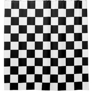 Black White Checkered Shower Curtain Duschvorhang