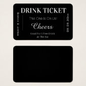 Black & White Cheers Wedk Drink Ticket (Vorne & Hinten)