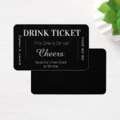 Black & White Cheers Wedk Drink Ticket (Schreibtisch)